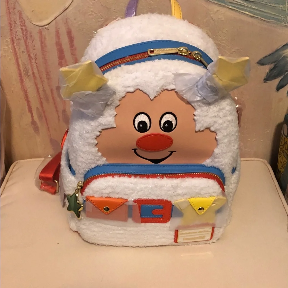 Loungefly Rainbow-bright Twink plush figural light up Backpack New! Hard Tag